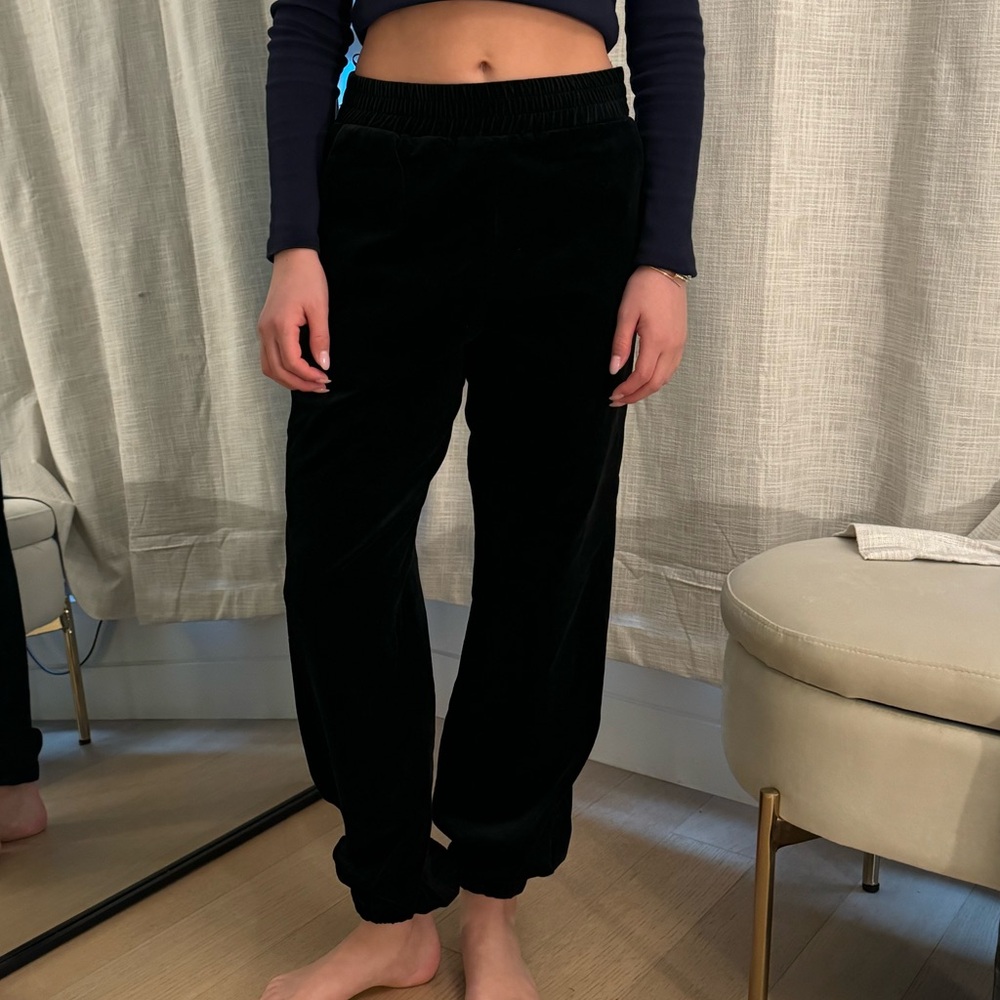 Black Velvet Jogger Pants